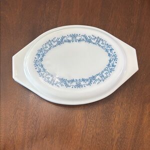 Pyrex Vintage Blue Ivy Divided Bakeware
